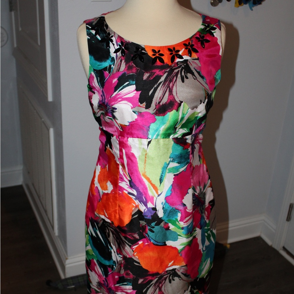 Kasper midi floral pencil sheath dress